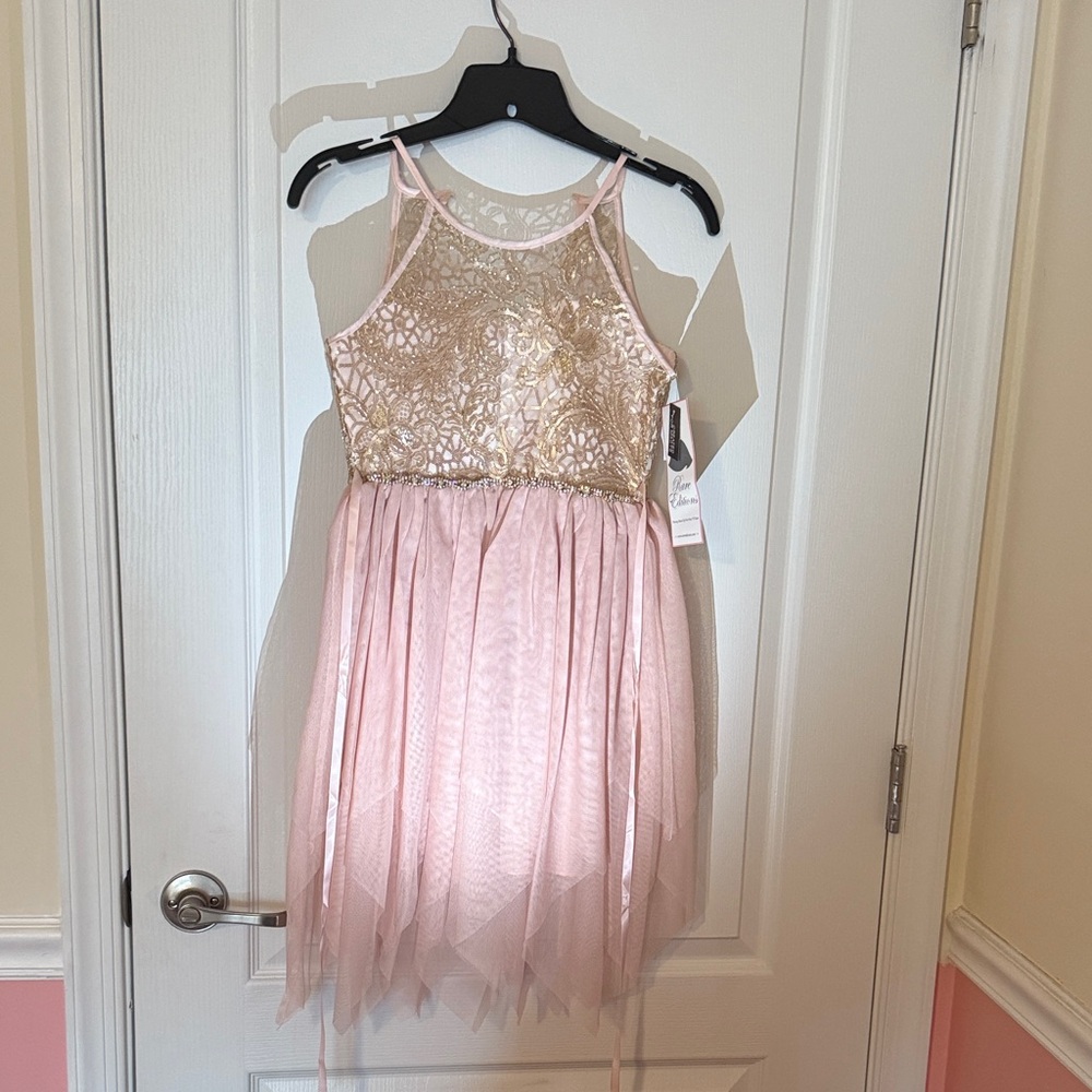 Rare Editions Pink and Gold Dress